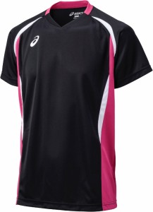 asics アシックス GAMESHIRTSHS ブラツクxベリー O XW1325 9017 | スポーツ バレーボール メンズ レディース バレーボールウェア ウエア 