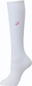 asics アシックス APGA4 HIGH SOCKS WHxピーチ 26 XWS621 119 | スポーツ バレーボール アクセサリー 靴下 ソックス ホワイト 白 ピンク 