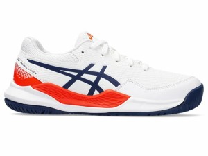 asics アシックス GEL-RESOLUTION 9 GS WHITE/BLUE EXPANSE 24.5 1044A067 103 | 靴 くつ スポーツ テニス テニスシューズ オールコート 