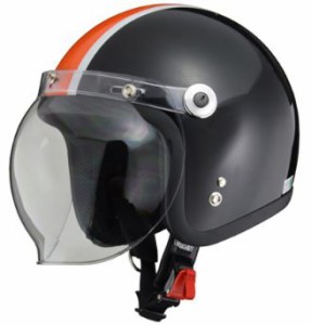 LEAD リード工業 BARTON BC-10 ジェットヘルメット ブラック×オレンジ  | おしゃれ おすすめ ジェット ヘルメット ヘルメ バイク 原付 