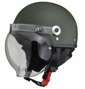 LEAD リード工業 CROSS CR-760 ハーフヘルメット マットグリーン  | バイク ハーフ ヘルメット ヘルメ バブルシールド シールド メンズ 