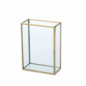 ポッシュリビング フレームフラワーベース ソリッド 22696 | 花瓶 フラワーベース フレームポット ガラス ブラス 角型 ゴールド ガラスア