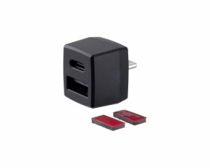 メール便可 星光産業 USB変換アダプタAC EM-180 | 変換アダプター USB電源 USB 2ポート USB-C USB-A 充電器 携帯電話 スマホ 2口 同時充