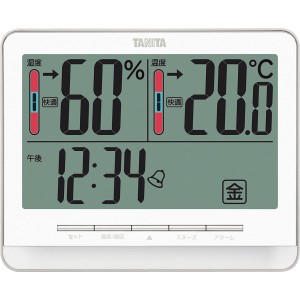 タニタ デジタル温湿度計 ホワイト TT538WH | 0291072 日用品 雑貨 インテリア 日用雑貨 デジタル 温度計 湿度計 温湿度計 時計 日付表示