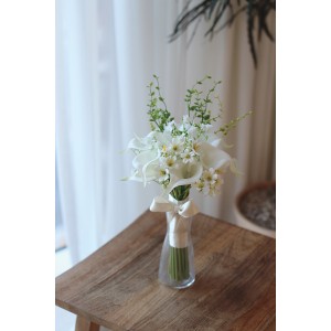 ロマンティックブーケＬＥＤ ホワイト L23_3R | 24-0014-057インテリア 雑貨 小物 造花 置物 飾り ホワイト 照明 ライト LED ムードライ