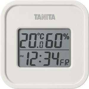 デジタル温湿度計 アイボリー TT588IV | 24-0287-020日用品 雑貨 インテリア 日用雑貨 デジタル 温度計 湿度計 温湿度計 時計 日付表示機