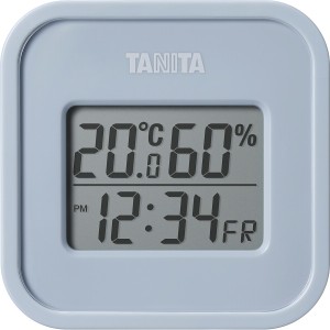 デジタル温湿度計 ブルーグレー TT588BL | 24-0287-038日用品 雑貨 インテリア 日用雑貨 デジタル 温度計 湿度計 温湿度計 時計 日付表示