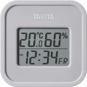 デジタル温湿度計 ウォームグレー TT588GY | 24-0287-046日用品 雑貨 インテリア 日用雑貨 デジタル 温度計 湿度計 温湿度計 時計 日付表