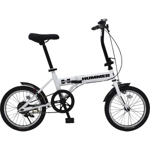ハマー １６型折畳み自転車 ノーパンク MG-HM16N-WH | 24-0589-018折畳み自転車 二輪車 持ち運び コンパクトサイズ ちょい乗り 快適 携帯