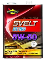 SUNOCO スノコ エンジンオイル SVELT EURO スヴェルトユーロ 5W-50 4L缶 | 5W50 4L 4リットル オイル 交換 人気 オイル缶 油 エンジン油 