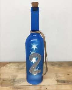 TRI GLASS LIGHT NUMBER BOTTLE BLUE 2 SLW101 | ライト グラスライト ブルー 青 2 ナンバーボトル 数字 インテリアライト 照明 レトロ L