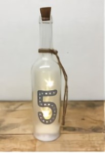 TRI GLASS LIGHT NUMBER BOTTLE CLEAR 5 SLW102 | ライト グラスライト クリア 透明 5 ナンバーボトル 数字 インテリアライト 照明 レト