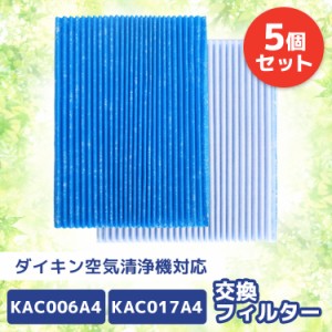 互換品［5枚入り］空気清浄機用交換フィルター プリーツフィルター KAC017A4 KAC006A4 集塵