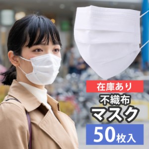 マスク 50枚 不織布マスク プリーツマスク ふつうサイズ 大人用 使い捨て 立体3層不織布