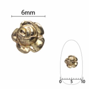 ネイルパーツ フラワー SHAREYDVA シャレドワ BLC ネイルパーツ ローズ アンティークゴールド 6mm 5P