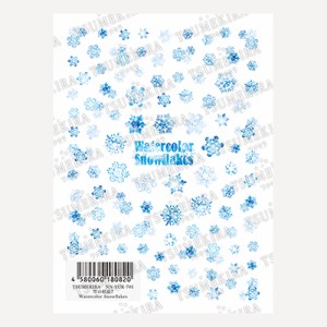 ネイルシール 冬 ツメキラ 雪の結晶7 Watercolor Snowflakes NN-YUK-701