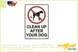 【アメリカン雑貨】【STICKER】サインステッカー【犬の後始末を】【CLEAN UP AFTER YOUR DOG】【シール】【注意看板】【カンパニー】【雑