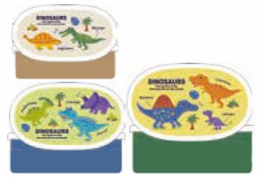 スケ624407  【オリジナル】抗菌シール容器3Pセット【ピクチャーブック】【ディノザウルス】【恐竜】【ダイナソー】 【動物】【アニマル