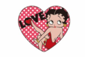 スモBT1022 【BettyBoop】【ベティ・ブープ】キャラクターステッカー【ラブ】【ベティちゃん】【ベティ】【アメリカ】【アメキャラ】【ス