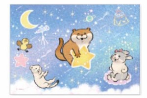 マリKUK-109 【LINEスタンプ】【可愛い嘘のカワウソ】ウォールキャンバス【M】【かわうそ】【動物】【アニマル】【ライン】【スタンプ】