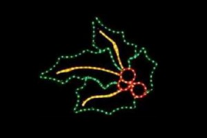 IDC-RLS166  【イルミネーション】クリスマスイルミネーション【グリーン】【レッド】【柊】【平面】【壁掛け】【輝き】【電飾】【LED】