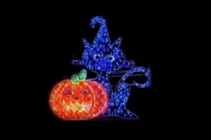 IDC-RLS193  【イルミネーション】ハロウィンイルミネーション【オレンジ】【ブルー】【ハロウィン】【黒猫】【ジャック・オー・ランタン