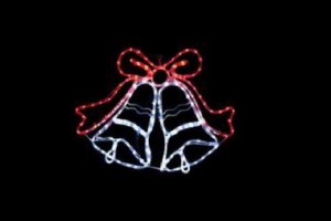 IDC-RLS208  【イルミネーション】クリスマスイルミネーション【レッド】【ホワイト】【クリスマス】【ベル】【平面】【壁掛け】【輝き】