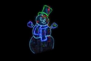 IDC-RLS360  【イルミネーション】雪だるまイルミネーション【ブルー】【雪】【雪だるま】【冬】【クリスマス】【平面】【壁掛け】【輝き
