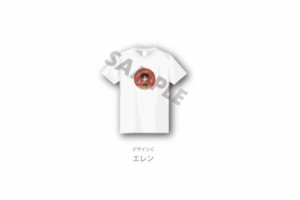 AWSg-0009L-エレン  【進撃の巨人】Tシャツ【L】【ホワイト】【白】【エレン】【アニメ】【映画】【ティーシャツ】【トップス】【服】【