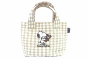 ナカ185716-23　【スヌーピー】【SNOOPY】ミニトートバッグ【スヌーピーとベア】【ピーナッツ】【ウッドストック】【すぬーぴー】【アニ