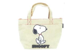 ナカ185822-23　【スヌーピー】【SNOOPY】サガラキャンバスミニトート【ホワイト】【白】【ピーナッツ】【ウッドストック】【すぬーぴー