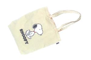 ナカ185839-23　【スヌーピー】【SNOOPY】サガラキャンバススクエアトート【ホワイト】【白】【ピーナッツ】【ウッドストック】【すぬー