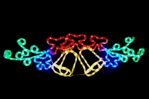 　【LEDイルミネーション】リーフ　リボン　ベル　ガーランド【クリスマス】【LED】【イルミネーション】【電飾】【Xmas】【庭】【ガーデ