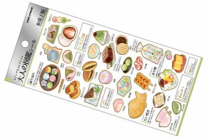 カミ213824　【送料無料】【日本製】大人の図鑑シール【和菓子】【和風】【お菓子】【ステッカー】【シール】【文房具】【学校】【勉強】