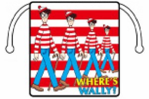 レオ Wally 【アメリカン雑貨】【ウォーリーをさがせ！】巾着【S】【ウォーリー】【絵本】【アメリカ】【USA】【アメキャラ】【ポーチ】