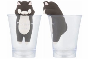 りぶ14102-73 【オリジナル】ふちっこ加湿器【クロネコ】【ネコ】【黒猫】【猫】【動物】【アニマル】【コップ】【置物】【インテリア】