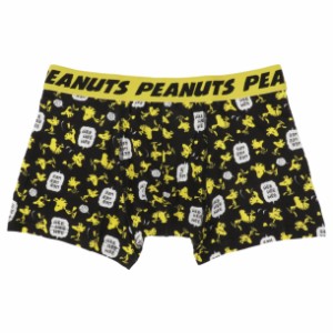 スモSN1553　【スヌーピー】【PEANUTS】ボクサーパンツ【M】【ブラック】【黒】【ウッドストック】【ピーナッツ】【すぬーぴー】【アニメ