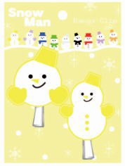 アイ586 A　【オリジナル】雪だるま前髪クリップ2Pセット【イエロー】【黄色】【ヘアピン】【ピン】【クリップ】【髪の毛】【ヘアアクセ