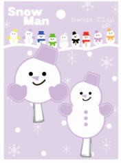 アイ586 B　【送料無料】【オリジナル】雪だるま前髪クリップ2Pセット【パープル】【紫】【ヘアピン】【ピン】【クリップ】【髪の毛】【