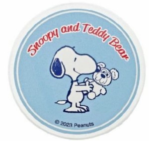 マリSPIK-053 【送料無料】【スヌーピー】【SNOOPY】吸水コースター【ブルー】【青】【スヌーピーとテディベア】【ピーナッツ】【ウッド