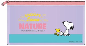 ケイES490B  【スヌーピー】【SNOOPY】クリアフラットポーチ【パープル】【紫】【ピーナッツ】【ウッドストック】【すぬーぴー】【アニメ