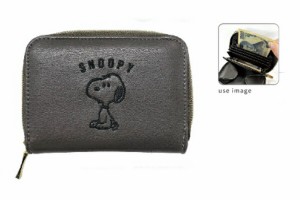 カミ217759  【スヌーピー】【SNOOPY】ミニマル財布【What fun】【ブラック】【黒】【ピーナッツ】【ウッドストック】【すぬーぴー】【サ