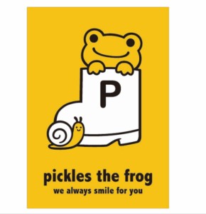 ナカ195005-24　【かえるのピクルス】【pickles the frog】ポストカード【イエロー】【黄色】【長靴】【ピクルス】【ぴくるす】【かえる