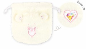 ティCB-5530361SH  【送料無料】【ケアベア】【CAREBEARS】ぬいぐるみ巾着【スパークルハートベア】【ホワイト】【白】【クマ】【動物】