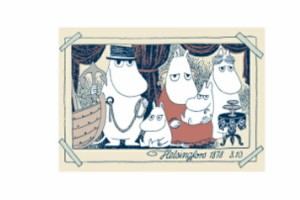 マル1445025000  【ムーミン】【MOOMIN】ゴブランマット【家族の写真】【ミイ】【リトルミイ】【アニメ】【絵本】【キャラクター】【ラグ