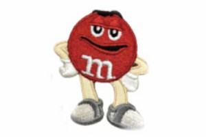 レオMW110 【アメリカン雑貨】【M&M'S】ミニワッペン【レッド】【赤】【エムアンドエムズ】【アメリカ】【USA】【アメキャラ】【ワッペン