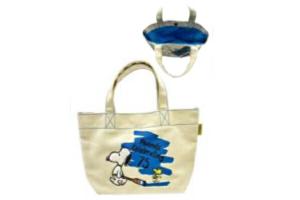 ナカ202802-24  【スヌーピー】【SNOOPY】サガラミニトート【ブルー】【青】【セレブレーション】【75th】【75周年】【ピーナッツ】【ウ