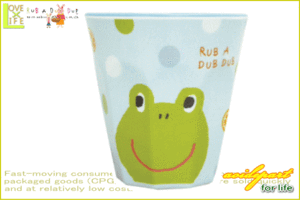 【RUB A DUB DUB】【ラブアダブダブ】メラミンミニタンブラー【カエル】【タンブラー】【マグ】【カップ】【コップ】【幼稚園】【学校】