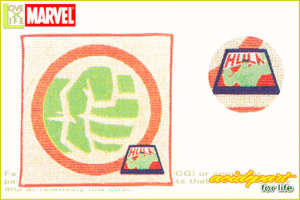 【マーベルキャラクター】ミニタオル【ワッペン】【ハルク】【HULK】【MARVEL】【ヒーロー】【キッズ】【タオル】【アニメ】【グッズ】【