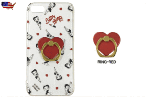 【アメリカン雑貨】【BettyBoop】iPhoneケース【ハート】【クリアジャケット・リング】【ベティ】【ベティ・ブープ】【iPhone7】【iPhone